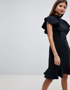 Платье с баской Closet London - Черный