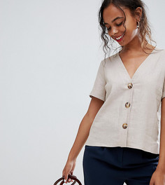 Свободный топ с пуговицами ASOS DESIGN Petite - Кремовый