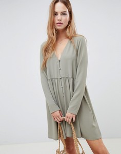 Свободное платье мини на пуговицах ASOS DESIGN - Зеленый