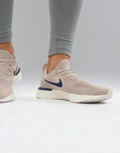 Бежевые кроссовки Nike Running Epic React Flyknit aq0067-201 - Бежевый