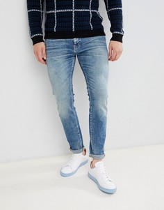 Selected Homme Slim Fit Mid Blue Wash Jeans - Синий
