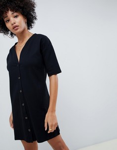 Платье на пуговицах из рога ASOS DESIGN - Черный