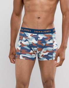 Боксеры-брифы с камуфляжным принтом Jack & Jones - Темно-синий