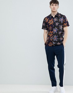 PS Paul Smith casual fit floral short sleeve shirt in black - Черный