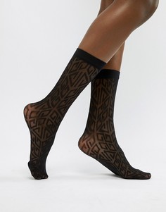 Прозрачные носки с монограммой ASOS DESIGN - Черный