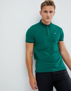 Hollister modern tonal collar icon logo pique polo in green - Зеленый