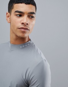 Серая футболка из быстросохнущей ткани с высоким воротником ASOS 4505 golf - Серый