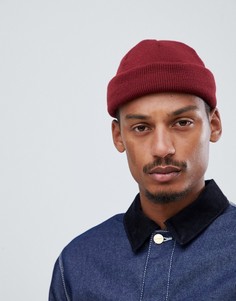 Бордовая шапка-бини ASOS DESIGN - Красный