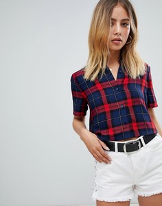 Boohoo cropped short sleeve shirt in check - Мульти