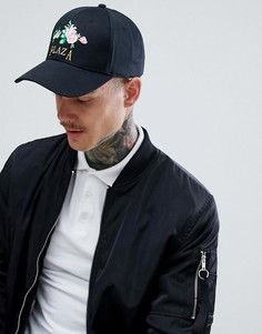 Черная бейсболка с цветочной вышивкой ASOS DESIGN - Черный