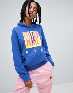 Худи синего цвета с логотипом Nike 90S - Синий