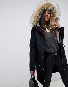Парка со съемной подкладкой из искусственного меха ASOS DESIGN - Черный