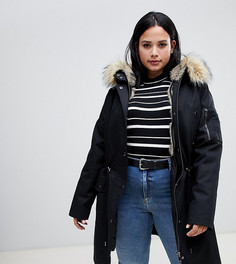 Парка со съемной подкладкой из искусственного меха ASOS DESIGN Curve - Черный