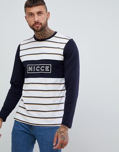Nicce score stripe long sleeve t-shirt - Темно-синий
