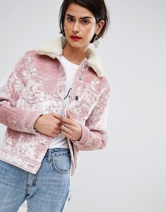 Бархатная куртка с карманами ASOS DESIGN - Розовый