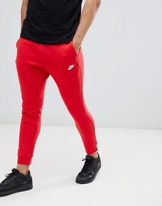 Красные джоггеры с галочкой Nike Club 804408-657 - Красный