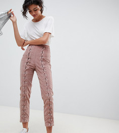 Облегающие брюки с декоративной шнуровкой ASOS DESIGN - Розовый