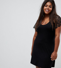 Платье мини с кружевом ASOS DESIGN Curve - Черный