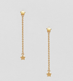 Серьги-подвески из позолоченного серебра со звездами и цепочками ASOS DESIGN - Золотой