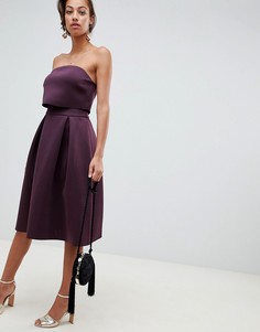 Платье-бандо миди для выпускного с кроп-топом ASOS DESIGN - Фиолетовый