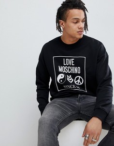 Черная футболка с логотипом Love Moschino - Черный