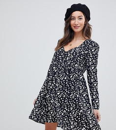 Свободное платье мини на пуговицах с леопардовым принтом ASOS DESIGN Maternity - Мульти