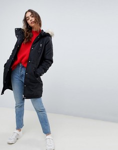 Парка с искусственным мехом на капюшоне Vero Moda - Черный