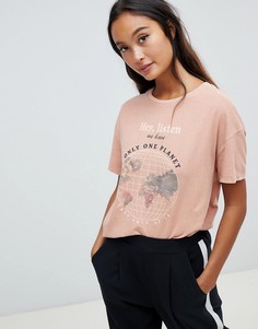 Футболка с принтом Pull&bear - Красный