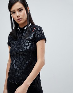 Футболка с леопардовым принтом Fred Perry x Amy Winehouse Foundation - Черный