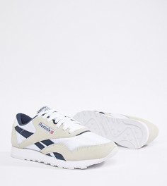 Бело-черные кроссовки с нейлоновыми вставками Reebok Classic - Белый