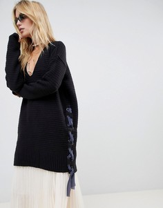 Свободный джемпер Free People Heart It - Черный