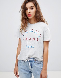 Футболка с вышитым логотипом Tommy Jeans - Серый