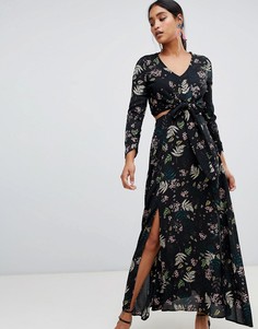Платье макси с цветочным принтом Liquorish - Черный