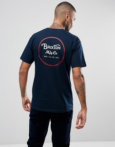 Футболка с принтом на спине Brixton Wheeler - Темно-синий
