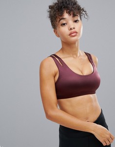 Бордовый блестящий бюстгальтер Nike Training Indy - Красный