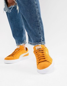 Горчично-желтые классические замшевые кроссовки Puma - Желтый