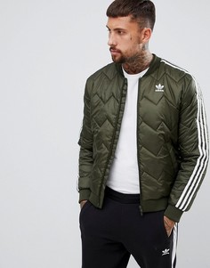 Зеленая стеганая куртка adidas Originals DL8697 - Зеленый