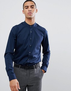 Синяя приталенная эластичная рубашка с воротником на пуговице Calvin Klein - Синий