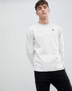 Jack & Jones Core Sweatshirt With Side Zip And Taped Hem - Белый