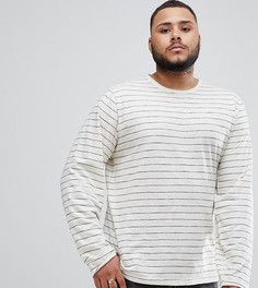 D-Struct PLUS Striped Long Sleeve Cotton Slub Top - Белый