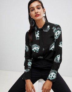 Рубашка с принтом ежиков Sportmax Code - Зеленый