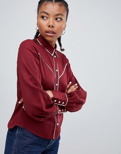 Рубашка в стиле вестерн Monki - Красный