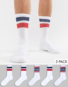 5 пар носков в стиле ретро Brave Soul - Белый