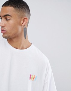 Oversize-футболка с вышивкой на груди ASOS DESIGN - Белый