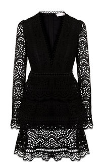 Кружевное мини-платье из хлопка с V-образным вырезом Zimmermann
