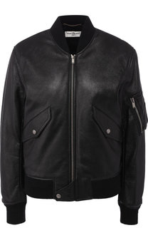 Кожаная куртка на молнии Saint Laurent