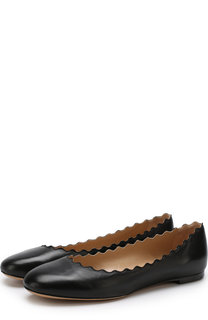 Кожаные балетки Lauren с фигурным вырезом Chloé