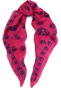 Шелковый шарф с принтом в виде черепов Alexander McQueen