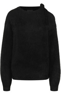 Шерстяной пуловер с открытым плечом Emporio Armani