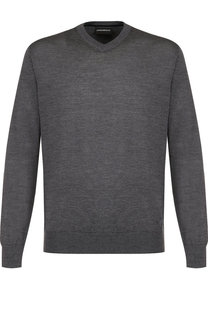 Однотонный шерстяной пуловер Emporio Armani